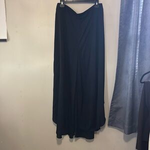 Quince Black Washable Stretch Silk Palazzo Pants